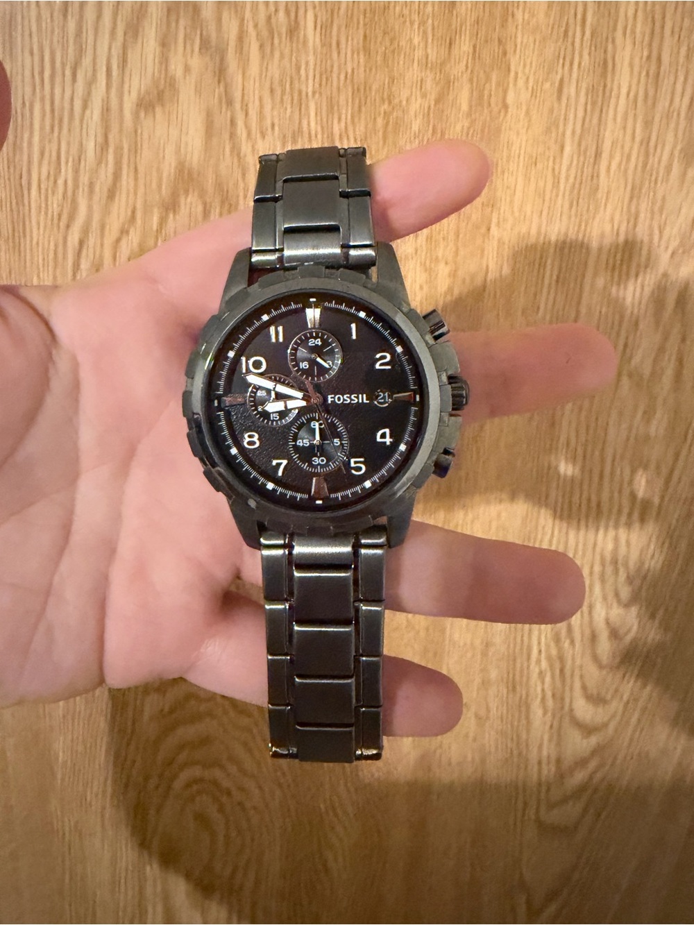 Fossil Men's Gunmetal Stainless Steel Chronograph Watch